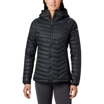Columbia Ženske Jakne - Powder Pass Hooded Crne | AVDE-30687